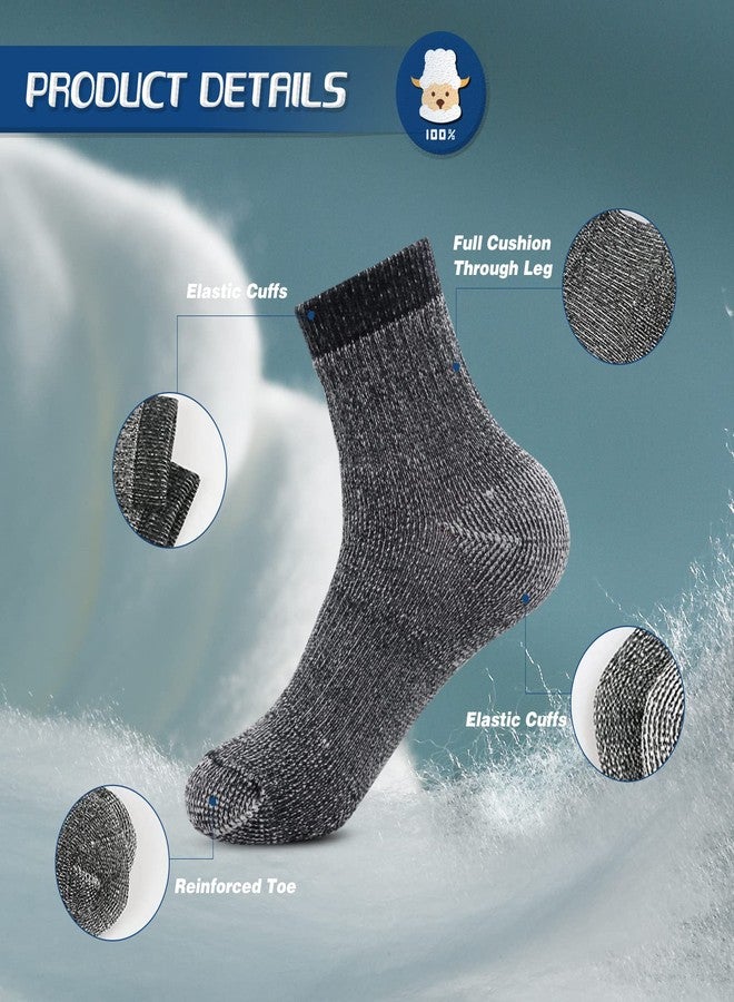 Caudblor Men's Merino Wool Hiking Socks-Thermal Warm Crew Winter Ankle for Trekking,Cycling,Multi Performance,4 Pack - Image 4
